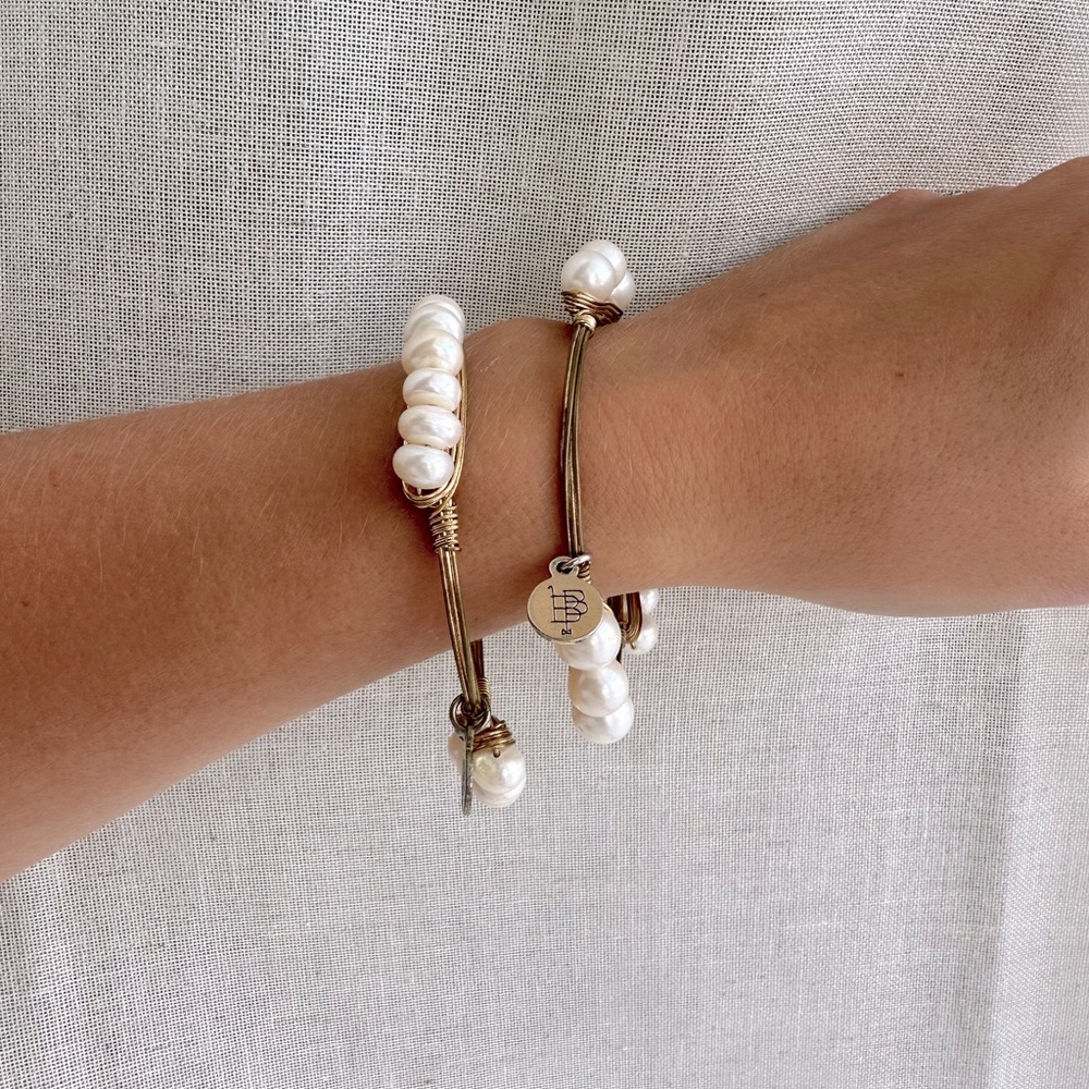 Bourbon and Bowties Gold and Pearl Bracelets